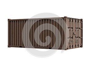 Shipping Cargo Container Twenty FeetÂ for Logistics and Transportation on White Background